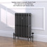 CI-GV4660-09-MET-PEWTER-LS01 - Gasta Victorian 4 Column Cast Iron Radiator H660mm x W590mm CI-GV4660-09-MET-PEWTER-LS01 - Gasta Victorian 4 Column Cast Iron Radiator H660mm x W590mm